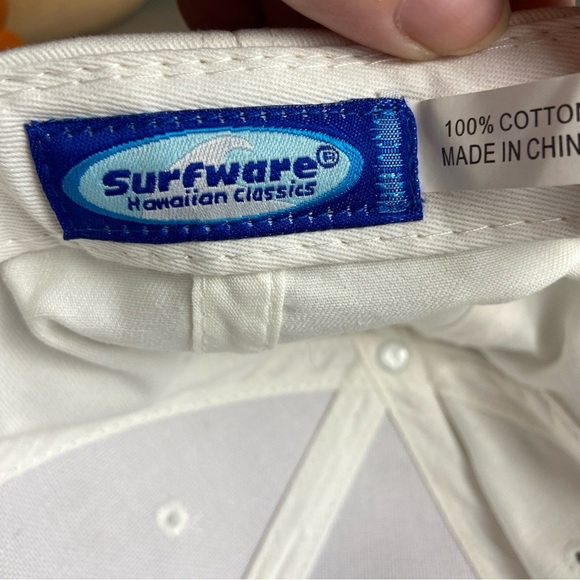 Hawaii Strapback Hat White OSFA Adjustable Embroidered Vented Holes Surfware - Picture 7 of 7